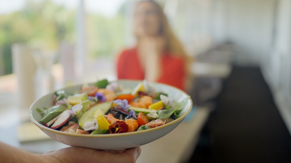 A fresh, colourful salad served in the restaurant